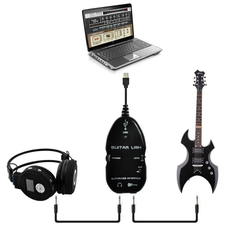 อินเทอร์เฟซ USB Guitar Link Cable การบันทึก PC / MAC, USB Interface Guitar Link Cable (Black), USB Interface Guitar Link Cable (White)