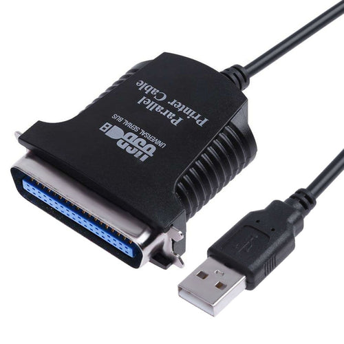สายอะแดปเตอร์เครื่องพิมพ์ USB เข้ากับ Parallel 1284 36 พิน ความยาวสายเคเบิล: 1 ม, USB 2.0 to IEEE1284 (Black)