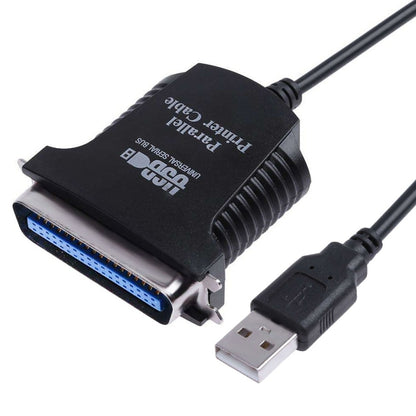 สายอะแดปเตอร์เครื่องพิมพ์ USB เข้ากับ Parallel 1284 36 พิน ความยาวสายเคเบิล: 1 ม, USB 2.0 to IEEE1284 (Black)