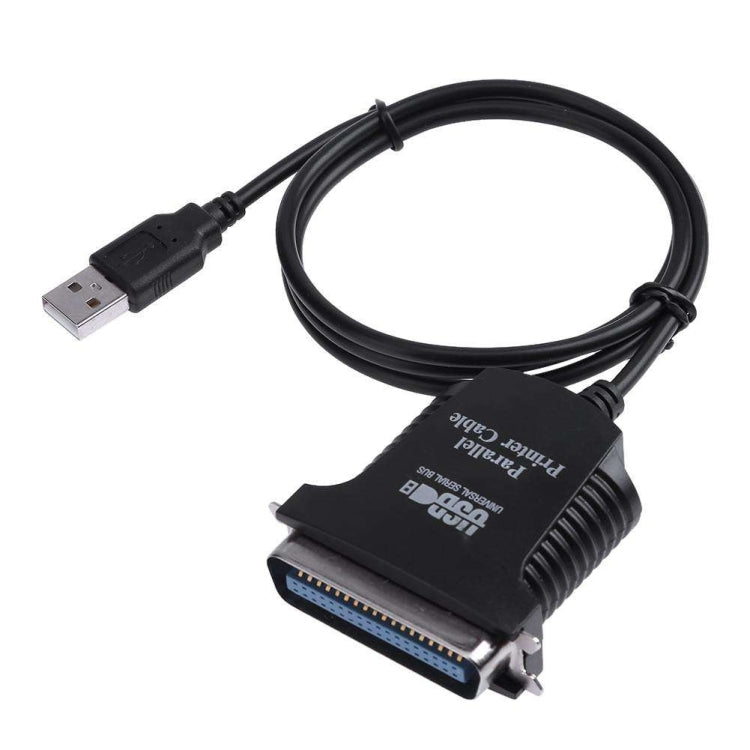 สายอะแดปเตอร์เครื่องพิมพ์ USB เข้ากับ Parallel 1284 36 พิน ความยาวสายเคเบิล: 1 ม, USB 2.0 to IEEE1284 (Black)