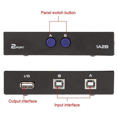 สวิตช์ข้อมูล USB 2 พอร์ต