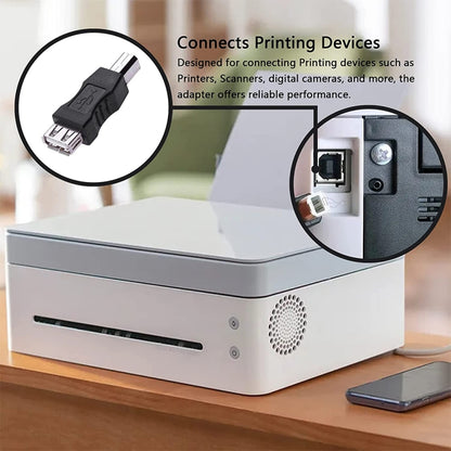 USB 2.0 A หญิงถึง B ชายอะแดปเตอร์ AF ถึง BM Converter สำหรับเครื่องพิมพ์