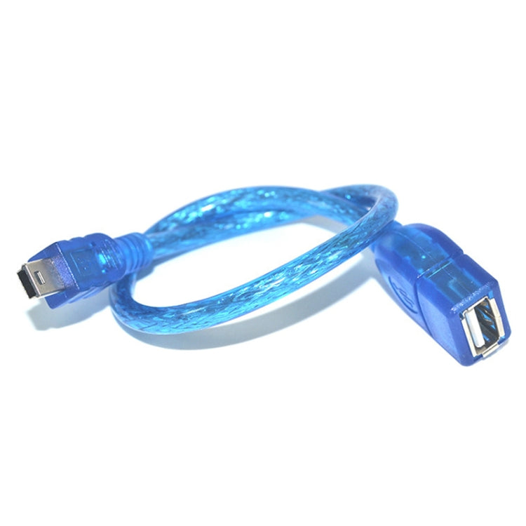 มินิ 5 พิน USB เข้ากับ USB 2.0 AF OTG Adapter Cable ความยาว: 22 ซม. (สีน้ำเงิน), 22cm