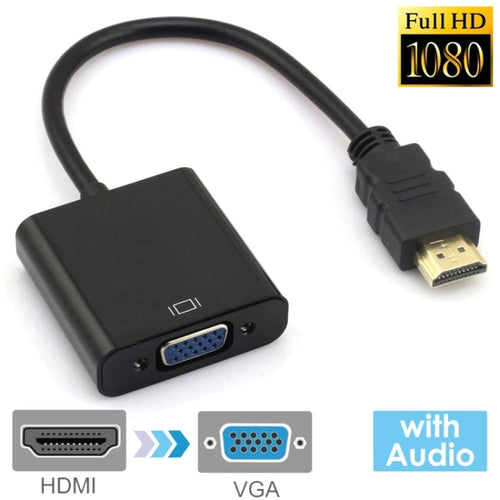 24 ซม. Full HD 1080P HDMI เป็น VGA + สายสัญญาณเสียงสำหรับคอมพิวเตอร์ / DVD / กล่องรับสัญญาณดิจิตอล / แล็ปท็อป / โทรศัพท์มือถือ / เครื่องเล่นมีเดีย, Length: 24cm, Length: 24cm(White)