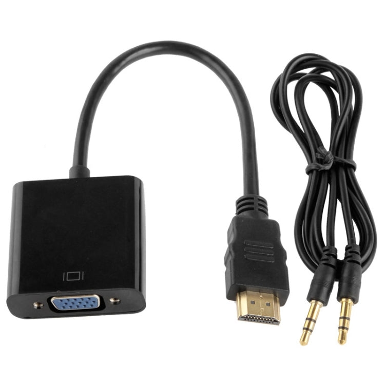24 ซม. Full HD 1080P HDMI เป็น VGA + สายสัญญาณเสียงสำหรับคอมพิวเตอร์ / DVD / กล่องรับสัญญาณดิจิตอล / แล็ปท็อป / โทรศัพท์มือถือ / เครื่องเล่นมีเดีย, Length: 24cm, Length: 24cm(White)