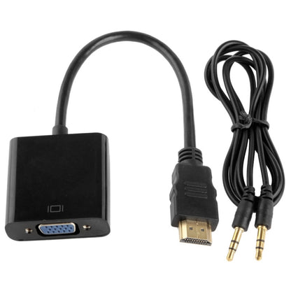 24 ซม. Full HD 1080P HDMI เป็น VGA + สายสัญญาณเสียงสำหรับคอมพิวเตอร์ / DVD / กล่องรับสัญญาณดิจิตอล / แล็ปท็อป / โทรศัพท์มือถือ / เครื่องเล่นมีเดีย, Length: 24cm, Length: 24cm(White)