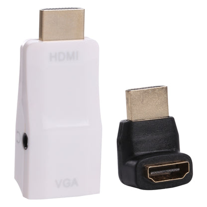 Full HD 1080P HDMI เป็น VGA + อะแดปเตอร์แปลงเสียงสำหรับแล็ปท็อป / STB / DVD / HDTV (พร้อมอะแดปเตอร์ HDMI หญิงเป็นชาย), HDMI to VGA + Audio