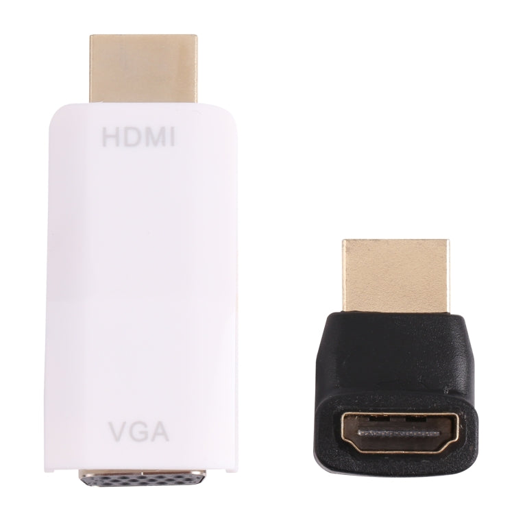 Full HD 1080P HDMI เป็น VGA + อะแดปเตอร์แปลงเสียงสำหรับแล็ปท็อป / STB / DVD / HDTV (พร้อมอะแดปเตอร์ HDMI หญิงเป็นชาย), HDMI to VGA + Audio