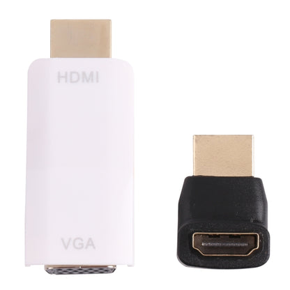Full HD 1080P HDMI เป็น VGA + อะแดปเตอร์แปลงเสียงสำหรับแล็ปท็อป / STB / DVD / HDTV (พร้อมอะแดปเตอร์ HDMI หญิงเป็นชาย), HDMI to VGA + Audio
