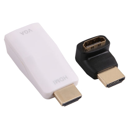 Full HD 1080P HDMI เป็น VGA + อะแดปเตอร์แปลงเสียงสำหรับแล็ปท็อป / STB / DVD / HDTV (พร้อมอะแดปเตอร์ HDMI หญิงเป็นชาย), HDMI to VGA + Audio