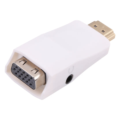 Full HD 1080P HDMI เป็น VGA + อะแดปเตอร์แปลงเสียงสำหรับแล็ปท็อป / STB / DVD / HDTV (พร้อมอะแดปเตอร์ HDMI หญิงเป็นชาย), HDMI to VGA + Audio