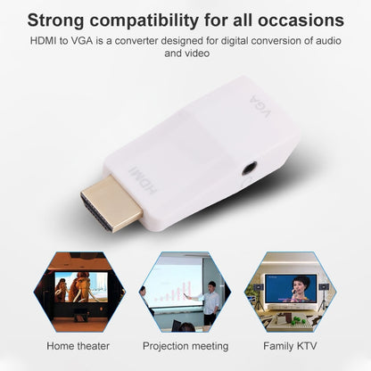 Full HD 1080P HDMI เป็น VGA + อะแดปเตอร์แปลงเสียงสำหรับแล็ปท็อป / STB / DVD / HDTV (พร้อมอะแดปเตอร์ HDMI หญิงเป็นชาย), HDMI to VGA + Audio
