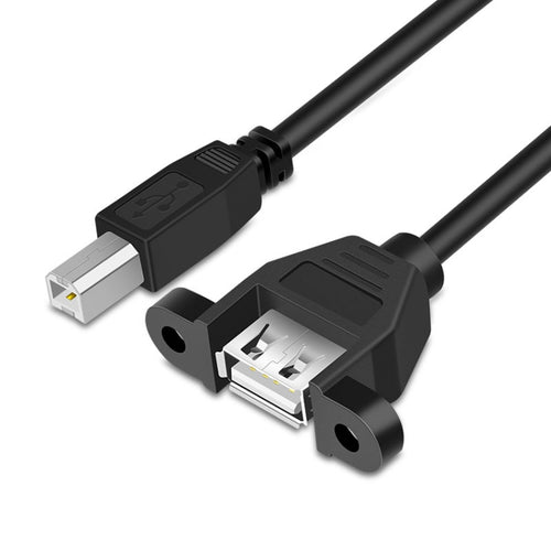 USB 2.0 Type-B ชายกับ USB 2.0 หญิงเครื่องพิมพ์ / สแกนเนอร์สายเคเบิลอะแดปเตอร์สำหรับ HP, Dell, Epson, ความยาว: 50 ซม.