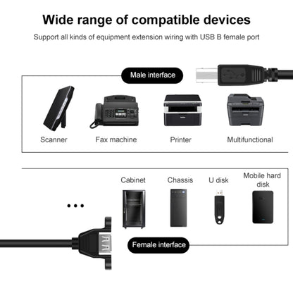USB 2.0 Type-B ชายกับ USB 2.0 หญิงเครื่องพิมพ์ / สแกนเนอร์สายเคเบิลอะแดปเตอร์สำหรับ HP, Dell, Epson, ความยาว: 50 ซม.