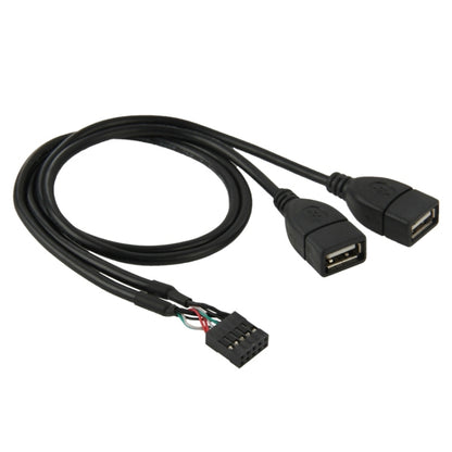 เมนบอร์ด 10 พินหัวต่อหญิงถึง 2 สายอะแดปเตอร์ USB 2.0 หญิง, ความยาว: 50 ซม, 10 Pin Motherboard to 2 USB AF