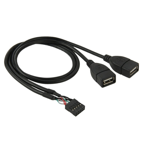 เมนบอร์ด 10 พินหัวต่อหญิงถึง 2 สายอะแดปเตอร์ USB 2.0 หญิง, ความยาว: 50 ซม, 10 Pin Motherboard to 2 USB AF