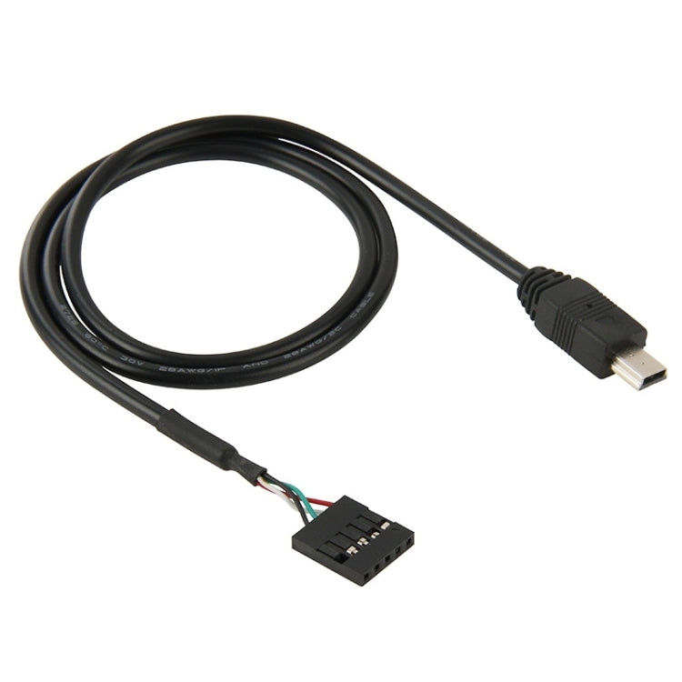 เมนบอร์ด 5 พินหัวต่อหญิงกับสายเคเบิลอะแดปเตอร์ Mini USB Male ความยาว: 50 ซม, 5 Pin Motherboard to Mini USB