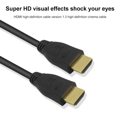 50 ซม. HDMI 19 พินชายกับสาย HDMI 19Pin ชาย, เวอร์ชัน 1.3, รองรับ HD TV / Xbox 360 / PS3 ฯลฯ (สีดำ + ชุบทอง), Gold Plated HDMI, Length: 50cm