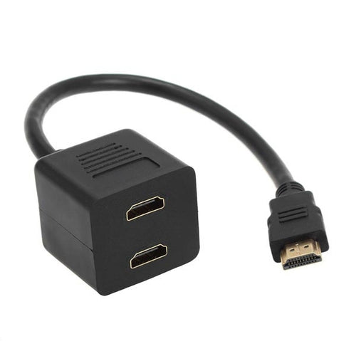อะแดปเตอร์แยก HDMI ขนาด 30 ซม. ขั้วต่อตัวแยก Y พร้อมเจลข้อต่อ 2 ชิ้น (ชุบทอง), 1 in 2  (Gold Plated)