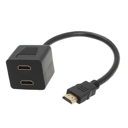 อะแดปเตอร์แยก HDMI ขนาด 30 ซม. ขั้วต่อตัวแยก Y พร้อมเจลข้อต่อ 2 ชิ้น (ชุบทอง), 1 in 2  (Gold Plated)