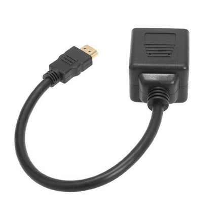 อะแดปเตอร์แยก HDMI ขนาด 30 ซม. ขั้วต่อตัวแยก Y พร้อมเจลข้อต่อ 2 ชิ้น (ชุบทอง), 1 in 2  (Gold Plated)