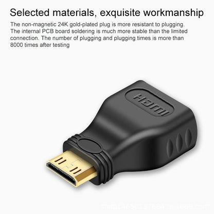 ชุบทองมินิ HDMI ชายกับอะแดปเตอร์หญิง HDMI 19 พิน, Mini HDMI Male to HDMI Female