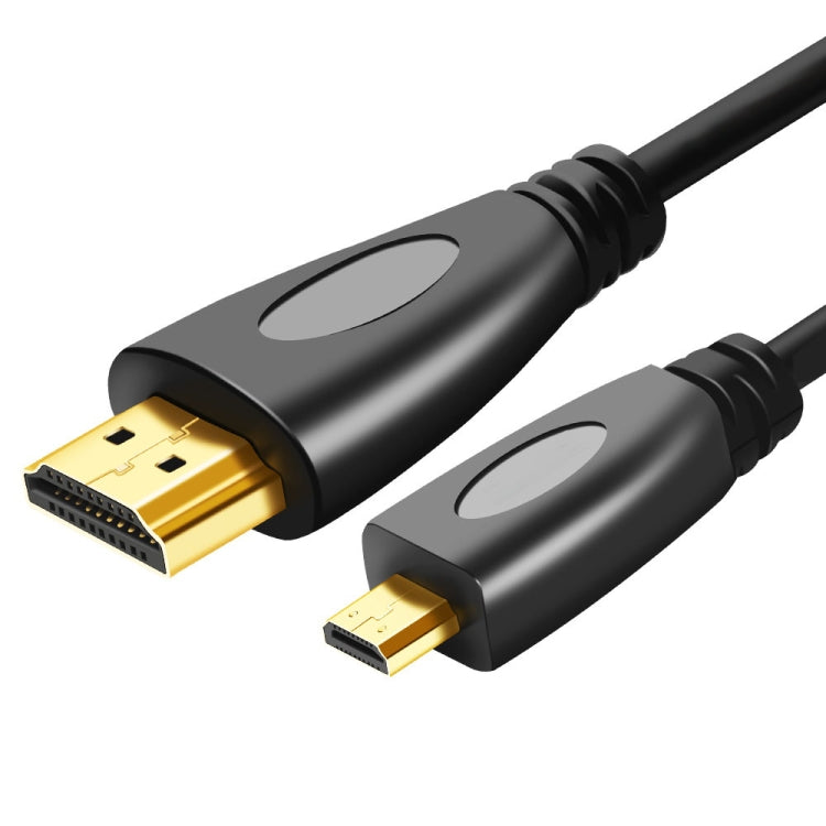 1 ม. ชุบทอง 3D 1080P Micro HDMI ชายกับสาย HDMI ชายสำหรับโทรศัพท์มือถือ, กล้อง, GoPro, Gold Plated Micro HDMI, Length: 1m