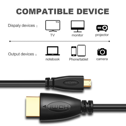 1 ม. ชุบทอง 3D 1080P Micro HDMI ชายกับสาย HDMI ชายสำหรับโทรศัพท์มือถือ, กล้อง, GoPro, Gold Plated Micro HDMI, Length: 1m