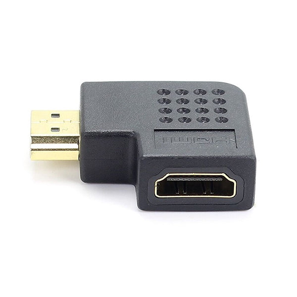 ชุบทอง HDMI 19 พินชายกับอะแดปเตอร์ HDMI 19 พินหญิงพร้อมมุม 90 องศา, HDMI Female to Male