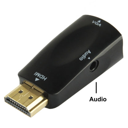 Full HD 1080P HDMI เป็น VGA และอะแดปเตอร์เสียงสำหรับ HDTV / Monitor / Projector, HDMI Male to VGA + Audio (Black)