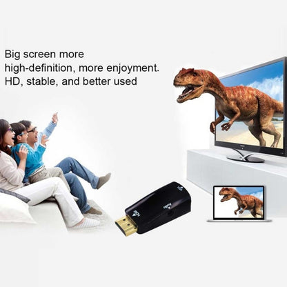Full HD 1080P HDMI เป็น VGA และอะแดปเตอร์เสียงสำหรับ HDTV / Monitor / Projector, HDMI Male to VGA + Audio (Black)