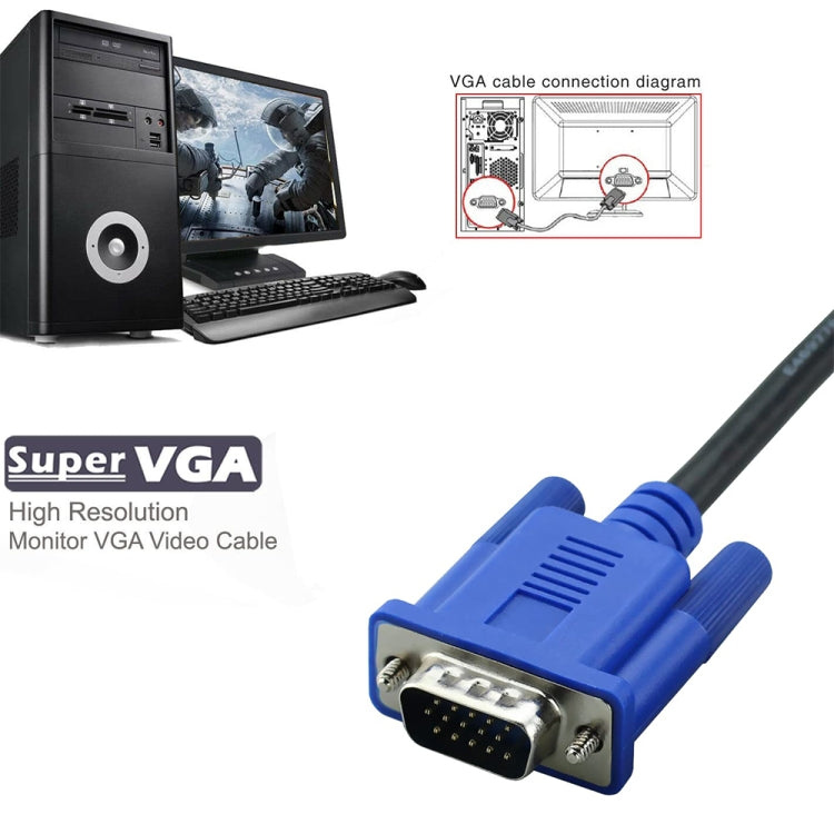 5เมตรที่มีคุณภาพสูงVGA 15PinชายกับVGA 15Pinชายเคเบิ้ลสำหรับจอแอลซีดี/โปรเจคเตอร์, 5m