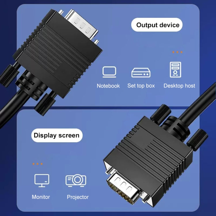 1.5 ม. คุณภาพปกติ VGA 15Pin ชายกับสายเคเบิล VGA 15Pin ชายสำหรับจอภาพ CRT, 1.5m VGA