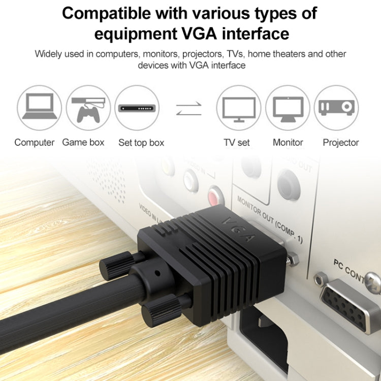 3 เมตรคุณภาพปกติ VGA 15Pin ชายกับ VGA 15Pin หญิงสายเคเบิลสำหรับจอภาพ CRT, 3m