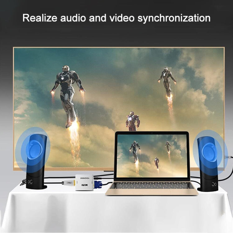 1080P มินิ VGA เป็น HDMI Audio Video Converter สำหรับ HDTV, PC, แล็ปท็อปและ DVD, Mini VGA to HDMI