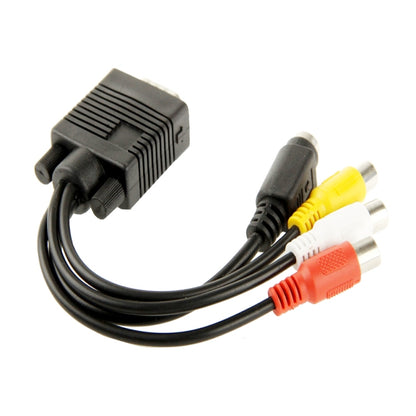 อะแดปเตอร์แปลงสายเคเบิล VGA เป็น S-Video AV RCA TV พร้อมสายสัญญาณเสียง 2 เส้น, VGA to S-Video