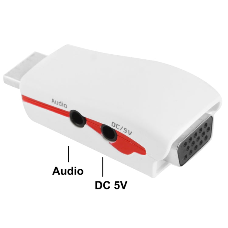 อะแดปเตอร์ Full HD 1080P HDMI เป็น VGA สำหรับพลังงานและเสียง