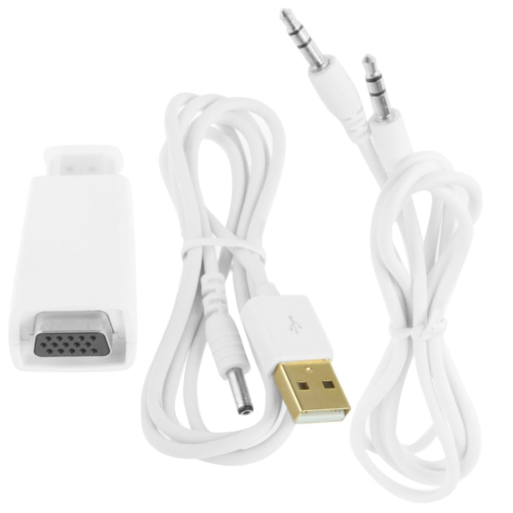 อะแดปเตอร์ Full HD 1080P HDMI เป็น VGA สำหรับพลังงานและเสียง