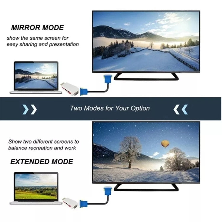 อะแดปเตอร์ Full HD 1080P HDMI เป็น VGA สำหรับพลังงานและเสียง