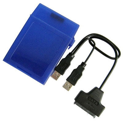 USB 2.0 เป็นตัวแปลง HDD Serial ATA และถังเก็บ HDD ขนาด 2.5 นิ้ว, Blue