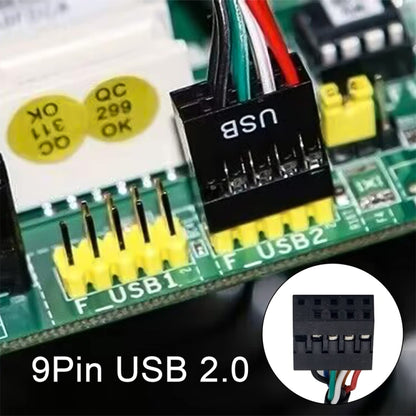 USB 2.0 9Pin เมนบอร์ดหญิงกับ USB 3.0 19Pin ที่อยู่อาศัยสายเคเบิลอะแดปเตอร์ชาย, ความยาว: 15 ซม., 9 Pin Female to 19 Pin Male