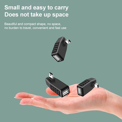 90 องศา Mini USB ชายกับอะแดปเตอร์ USB 2.0 AF, 90 Degree Up Angled, 90 Degree Down Angled