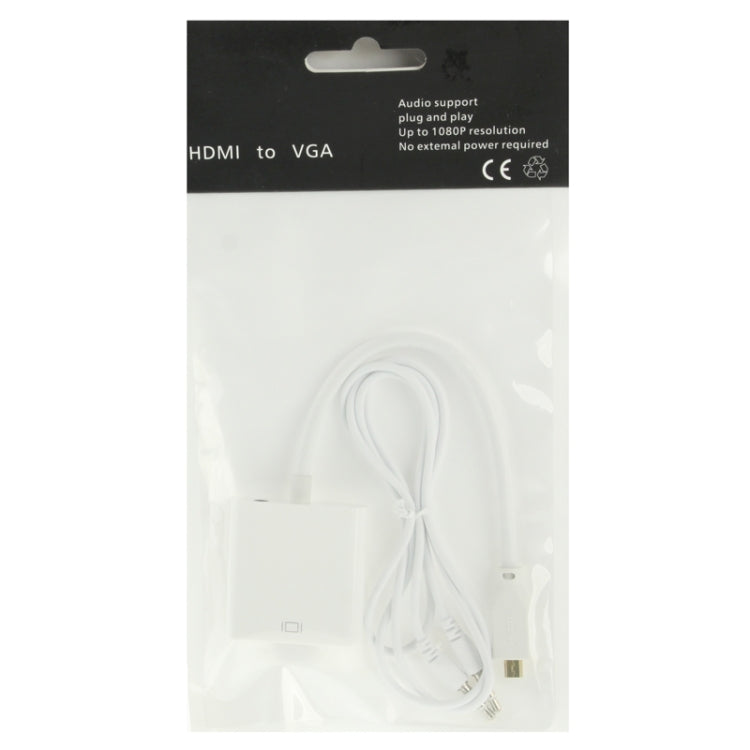 22 ซม.Full HD 1080P Micro HDMI ชายไป VGA หญิงสายอะแดปเตอร์วิดีโอพร้อมสายสัญญาณเสียง, Micro HDMI