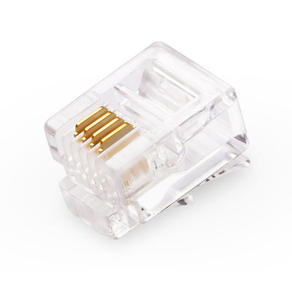ขั้วต่อโทรศัพท์แบบปลั๊กโมดูลาร์ RJ11 (1,000 ชิ้นในบรรจุภัณฑ์เดียว ราคาต่อ 1,000 ชิ้น)