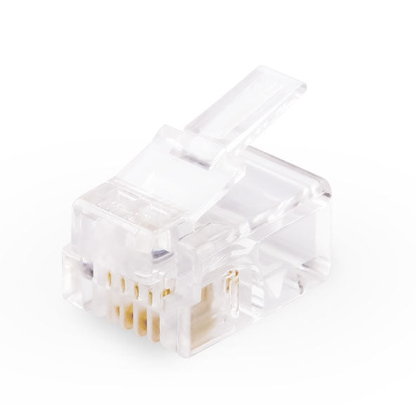 ขั้วต่อโทรศัพท์แบบปลั๊กโมดูลาร์ RJ11 (1,000 ชิ้นในบรรจุภัณฑ์เดียว ราคาต่อ 1,000 ชิ้น)