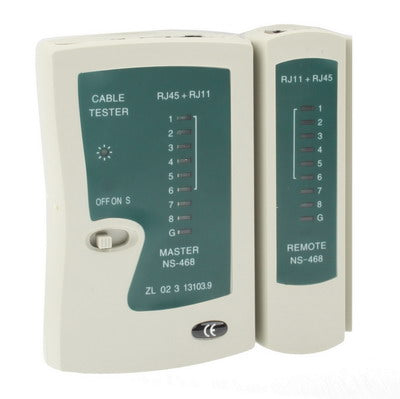 เครื่องทดสอบสายเคเบิลเครือข่าย Rj45 Rj11 Rj12 Cat5 UTP LAN เครื่องมือเครือข่าย, RJ45/RJ11 Green