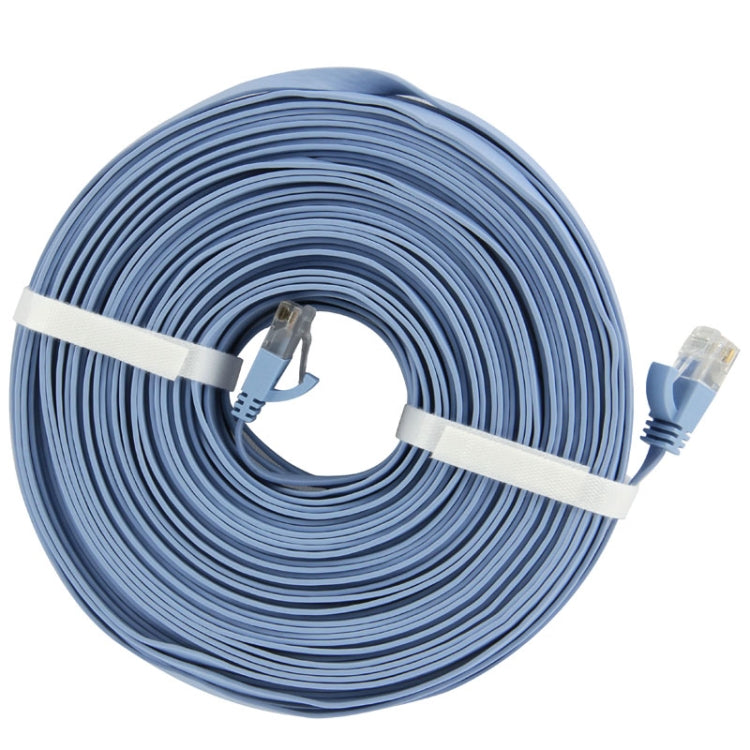 สายเคเบิลเครือข่าย LAN แบนอีเธอร์เน็ต CAT6 บางเฉียบยาว 50 ม, 50m Blue