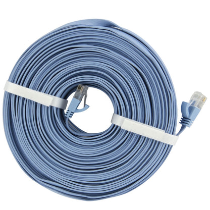 สายเคเบิลเครือข่าย LAN แบนอีเธอร์เน็ต CAT6 บางเฉียบยาว 50 ม, 50m Blue