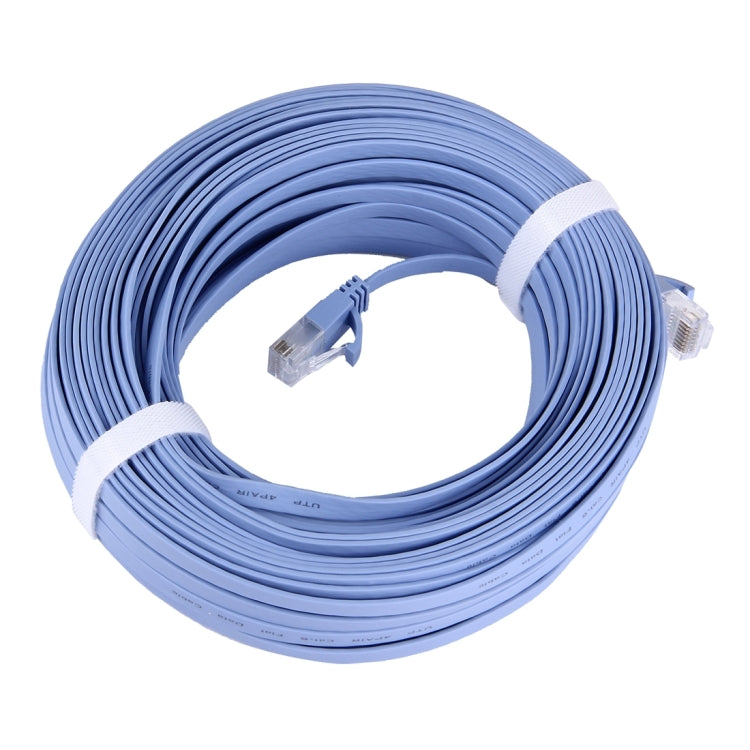CAT6 สาย LAN เครือข่ายอีเธอร์เน็ตแบบแบนบางเฉียบ, 30m Blue