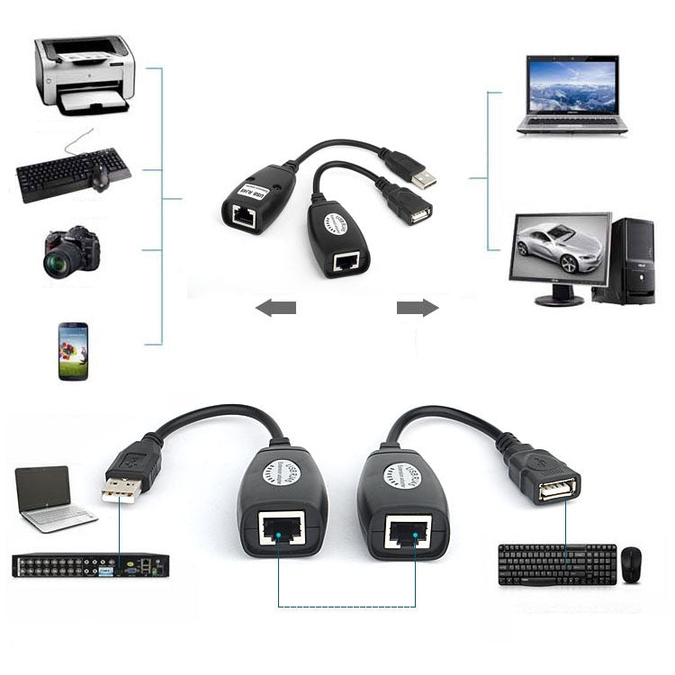 50 ม. USB to RJ45 Extender ด้วยสาย Cat5e, 1 Port USB